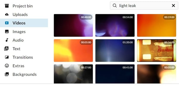 Various video overlay options available in WeVideo. 